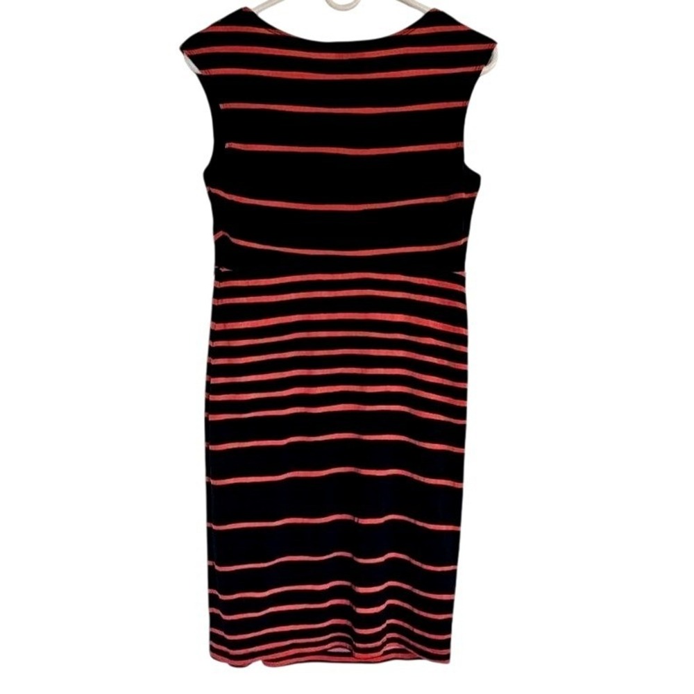 Enfocus‎ studio midi Dress Size 6 Navy pink striped sleeveless - Picture 2 of 8